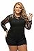 roswear Women's Plus Size Long Sleeve Lace Romper