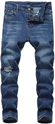 Boy's Jeans Kid's Slim Straight Fit Elastic Waist Stretch Fashion Pants(5 6 7 8 10 12 14 16)