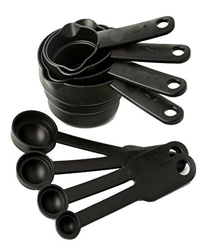 Darkpyro Plastic Spoon Set, 9-Pieces, Black