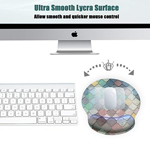 Ergonomic Mouse Pad with Wrist Support,Dooke Cute Wrist Pad with Non-Slip Rubber Base for Computer, Laptop, Home Office Gaming, Working, Easy Typing & Pain Relief