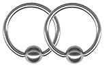 Pair of 20 gauge Basic Stainless Captive Rings-Two Stainless Steel Captive Rings 20g