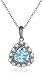 Amazon Collection Sterling Silver Trillion-Shape Gemstone and Created White Sapphire Pendant Necklace, 18