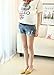 Women’s Summer Adjustable Elastic Care Belly Denim Shorts Jeans for Maternity Pregnant (Asian L, Blue)