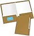 New Generation - Gold 2 Pocket Folders, Durable Heavy Duty High Gloss Laminated Presentation Folders Hold Letter Size Sheets with a die-Cut Business Card Holder, 6 Pack (7669-25)