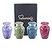 Shades of Marble Classic Keepsake Urns Set of 4 - Token Urns - Keepsake Urn Set - Handcrafted and Affordable Memorial Mini Urns for Ashes with Premium Velvet Bags