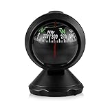 Car Compass Ball, OWIKAR Car Compass Auto Mini Compass Compact Ball Compass with Adhesive and Delicate Decoration Perfect for Finding Direction, Universal for Most Cars
