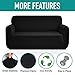 Rose Home Fashion Stretch Couch Covers for 3 Cushion Couch-Couch 1-Piece Covers for Sofa-Sofa Covers for Living Room,Couch Covers for Dogs, Sofa Slipcover,Couch slipcover(Sofa: Black)