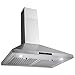 FireBird European Style Wall Mount Stainless Steel Range Hood Vent with Touch Sensor Control and Baffle Filters (30 in.)
