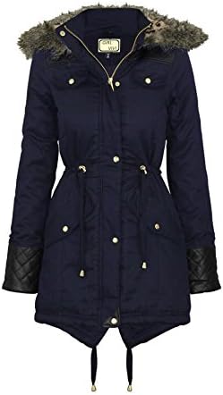 ViviNew Ladies Fur Oversized Hood Parka Girl Women Jacket Coat Fishtail UK8-24