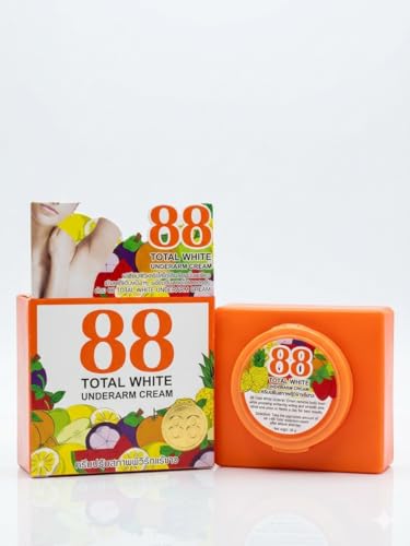 88 Total White Underarm Brightening Cream 2PCS COMBO PACK with Vitamin B3, Licorice Extract & Odour Control for Dark Underarms, Smooth Lightweight Daily Care Cream for Women and Men, 2x35g