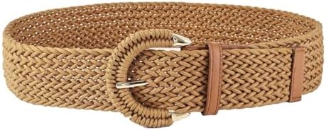 Women Wide Woven Rattan Belt for Dresses Casual Jeans Boho Straw Raffia WILLBOND 4 Pcs Women main image 2
