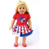 American Fashion World Patriotic Heart Dress | 18 Inch Doll Clothes