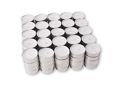 200 Tealight Candles - Unscented White Tea lights Made in Italy