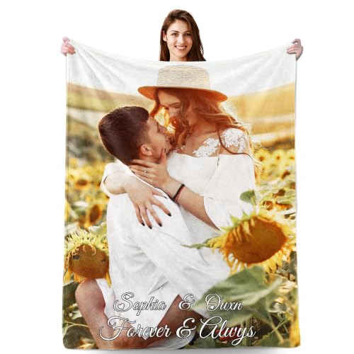 Lcyawer Custom Blanket with Picture, Personalized Gifts for Family Friend at Amazon