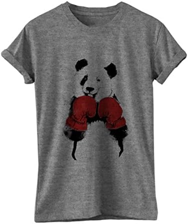 ZodaOHO BOXING PANDA BEAR unisex T-Shirt graphic art -gry-l