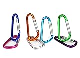 Valgens D Shape Spring-loaded Gate Aluminum Carabiner for Home, Rv, Camping, Fishing, Hiking, Traveling and Keychain Small Size(Assorted Colors)