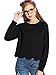 Romwe Women's Casual Long Sleeve Scalloped Hem Crop Tops Sweatshirt
