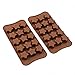 homEdge 15-Cavity Star Shaped Chocolate Mold, Set of 4PCS Non Stick Silicone Mold for Candy Chocolate Jelly, Ice Cube-Pay Attention to the Size