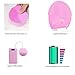 Facial Cleansing Brush, Gentle Exfoliating and Sonic Face Brushes, Electric Cleanser Brush Silicone for Deep Cleaning, Removing Blackhead and Massage(Pink)