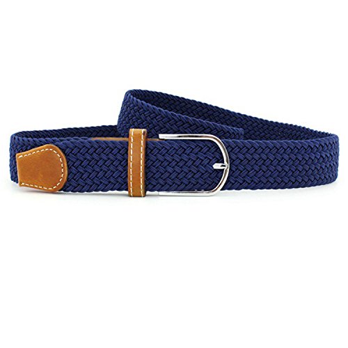 2 Pack Womens Canvas Elastic Fabric Woven Stretch Multicolored Braided Belts
