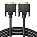 DVI Cable 10FT, Fosmon DVI to DVI (18+1 Pin) DVI-D Single Link Male to Male Cord, Gold Plated High Resolution Digital Video Monitor Cable - Black