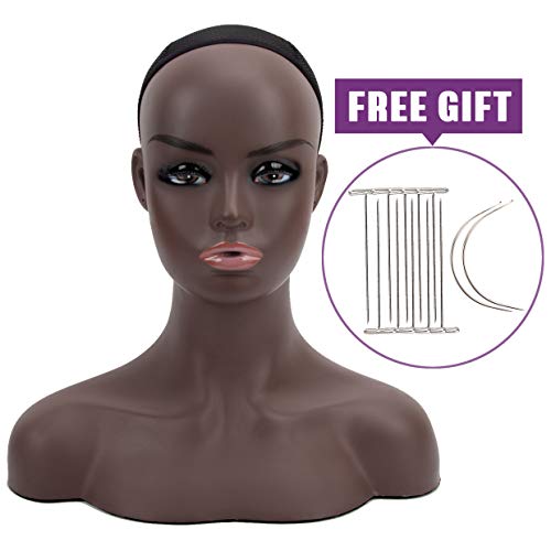 Mannequin PVC Manikin Head Realistic Mannequin Head Bust Wig Head Stand for Wigs Display Making