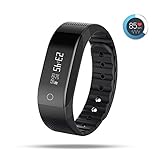 AOKII Wirless Fitness Tracker,Sport Wristband with Multi-Functions Activity Smart Bracelet with Heart Rate Monitors for IOS Android Activity Watch Wristband.(Black)