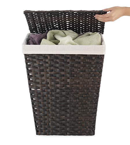 Whitmor Rattique Laundry Hamper with Lid and Removable Liner - Espresso - //medicalbooks.filipinodoctors.org