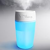 Mini Cool Mist Humidifier Desk Travel Portable for Car, Home, Office, with Whisper Quiet USB Operation Featuring Comforting Night Light and Automatic Shut-Off by VNthings