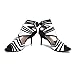 Wonvatu Women Sexy Peep Toe Pumps Zebra Dress Sandal Black and White Gladiator Shoes