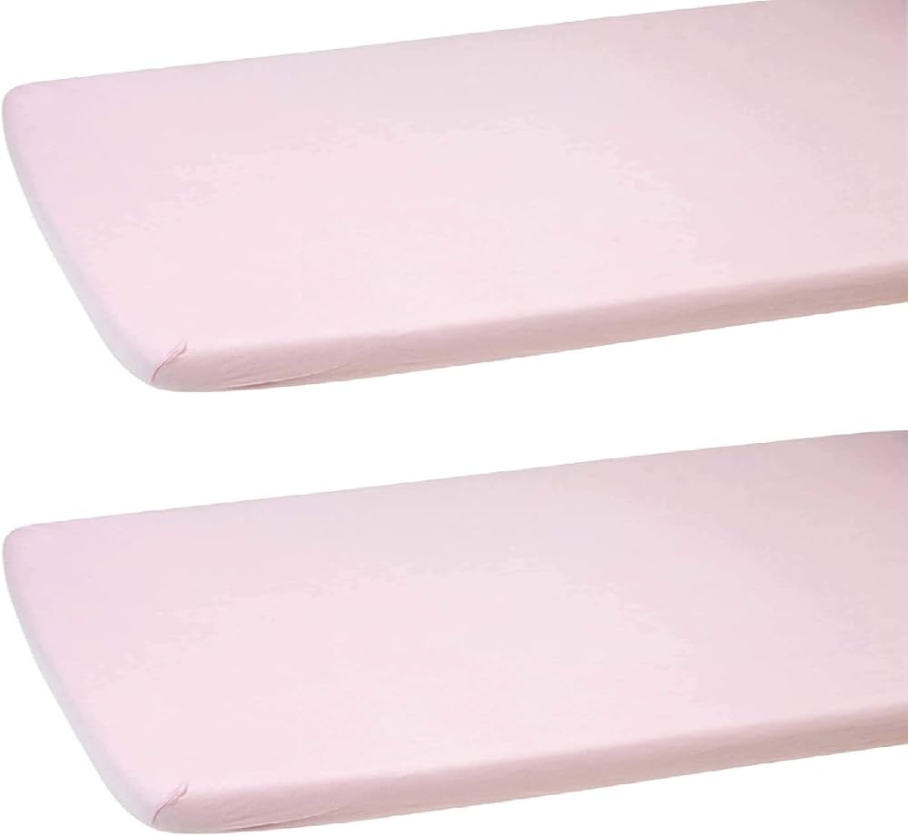 Dudu N Girlie Cotton Jersey Mini Cot Fitted Sheets 50 x 100 cm Pink 2-Pack