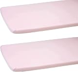 Dudu N Girlie Cotton Jersey Mini Cot Fitted Sheets 50 x 100 cm Pink 2-Pack