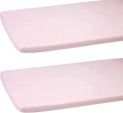 Dudu N Girlie Cotton Jersey Mini Cot Fitted Sheets 50 x 100 cm Pink 2-Pack