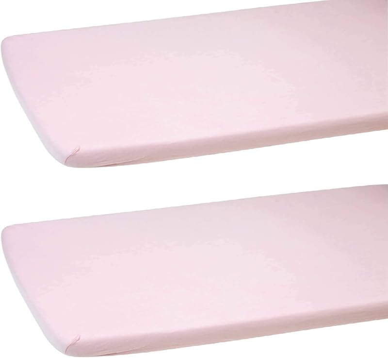 Dudu N Girlie Cotton Jersey Mini Cot Fitted Sheets 50 x 100 cm Pink 2-Pack