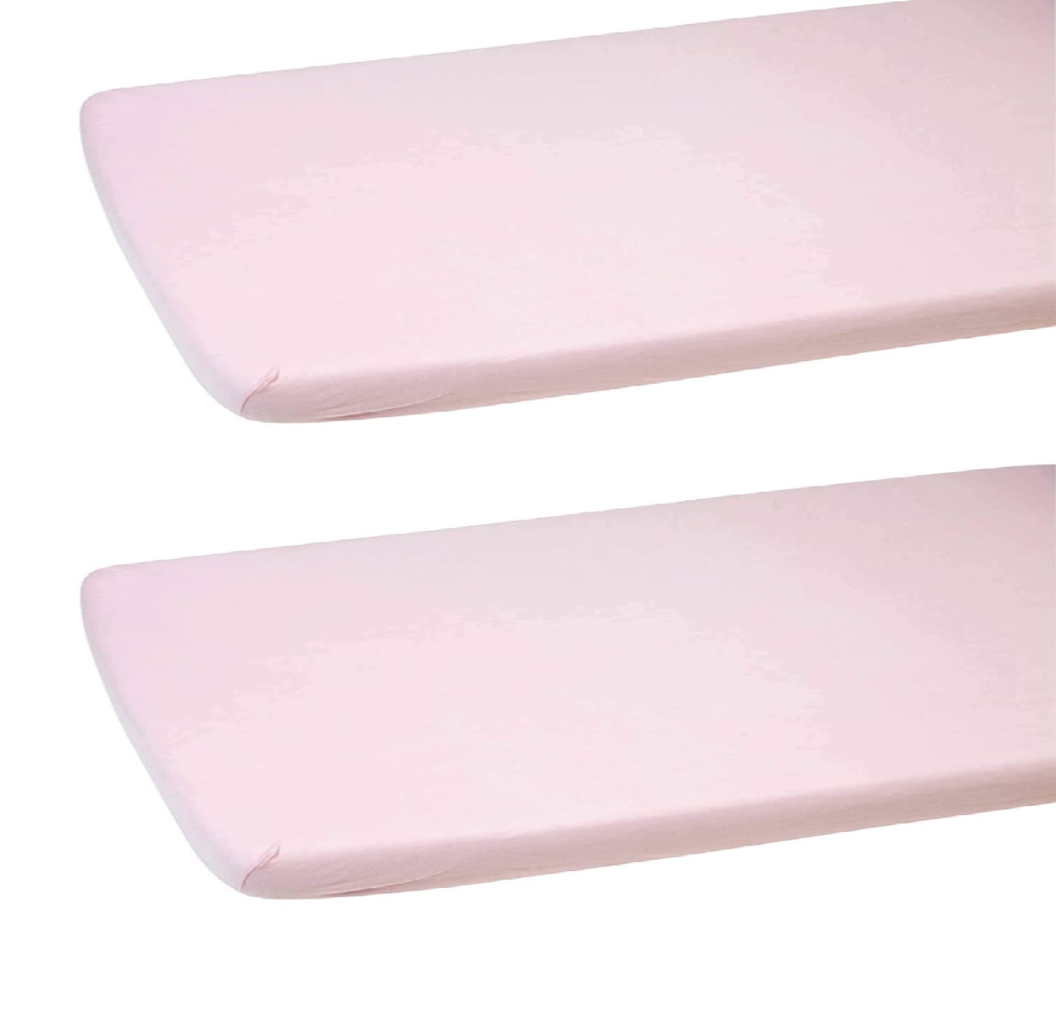 Dudu N Girlie Cotton Jersey Mini Cot Fitted Sheets, 50 cm x 100 cm, 2-Piece, Pink — image 1