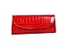 Bundle Monster Womens Envelope Evening Patent Croc Skin Embossed Clutch - RED