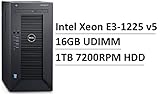 2017 Newest Flagship Dell PowerEdge T30 Business Mini Tower Server, Intel Quad-Core Xeon E3-1225 v5, 16GB UDIMM RAM, 1TB HDD 7200 RPM SATA, DVD+/-RW, HDMI, No Operating System, Black