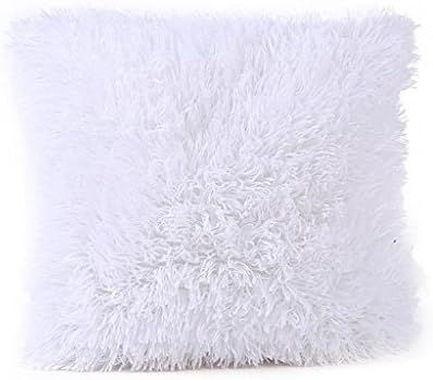 Moonfully Pillow Case Sofa Waist Throw Cushion Pillow Cover Decorative 16"x 16" (White)