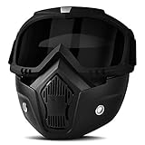 BOLLFO Motorcycle Goggles Mask Detachable Face Mask