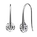 Cate & Chloe McKayla 18k White Gold Drop Earrings with Round Cut Simulated Diamond Crystals, Hypoallergenic Jewelry for Women, Gift for Her