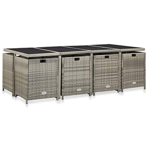 Tidyard 13-TLG. Garten-Essgruppe mit Auflagen Garten-Essgruppe Sitzgruppe Gartenset Gartengarnitur Gartentisch Esstisch… – Bild 6