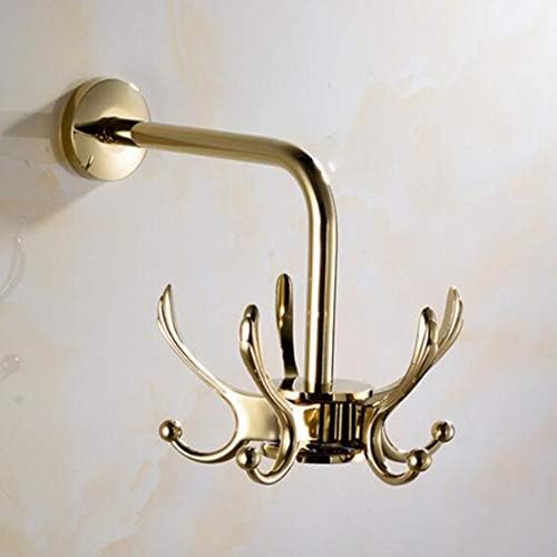 HAOCHIDIAN Bathroom Towel Hooks Heavy Duty Wall Mounted Stainless Steel Coat Hooks Creative 180 Degree Rotating Robe Hook for Bathroom Kitchen Coats,Gold