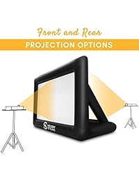 Pantalla de cine inflable Holiday Styling. Enorme pantalla portátil para exteriores de 160 x 110 pulgadas (16 pies diagonalmente). El paquete incluye soga y estacas