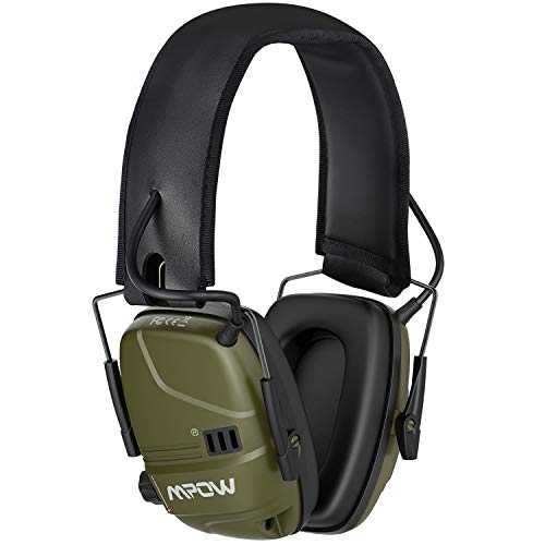 Mpow Electronic Shooting Earmuffs, Rechargeable Ear muffs 30Hrs Playtime, NRR 22dB Ear Muffs Noise Reduction Sound Amplification, Hearing Protection for Shooting, Hunting, Mowing, Woodworking- Green