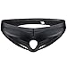 YiZYiF Man's Lingerie Underwear Front Two Holes Brief Fetish Leather Like Pants X-Large