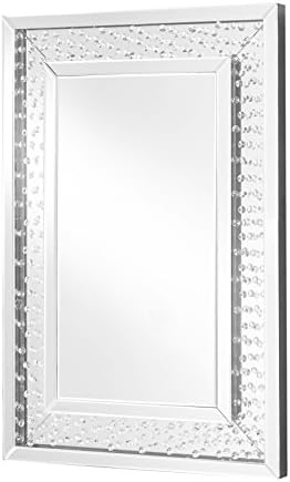 Decor Central ADMIR-27303 Mirror Contemporary Crystal Rectangle, 24", Clear Finish