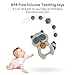 moopok Baby Teething Toys, Teething Pain Relief, Silicone Teether with Pacifier Clip Natural BPA Free Raccoon for Freezer - Best Newborn Shower Gifts for Trendy Boy or Girl (Black)