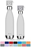 MIRA Stainless Steel Vacuum Insulated Water Bottle | Leak-proof Double Walled Cola Shape Bottle | Keeps Drinks Cold for 24 hours & Hot for 12 hours (Light Gray, 17 oz (500 ml, 0.53 qt))