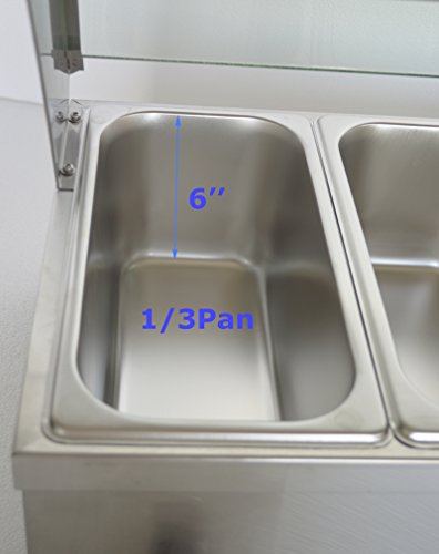 3-Pot Bain-Marie Food Warmer Steam Table 6''Pan Techtongda