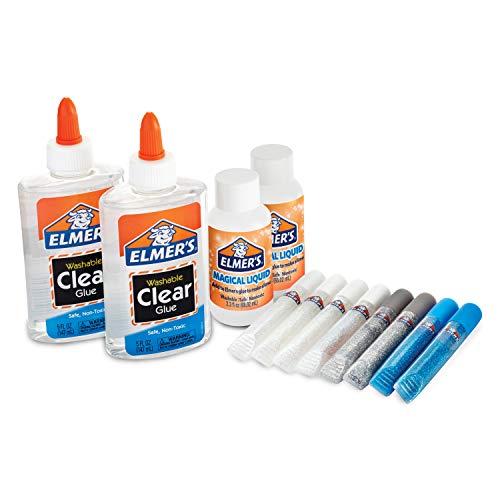Elmer’s Glue Frosty Slime Kit, Clear School Glue, Glitter Glue Pens